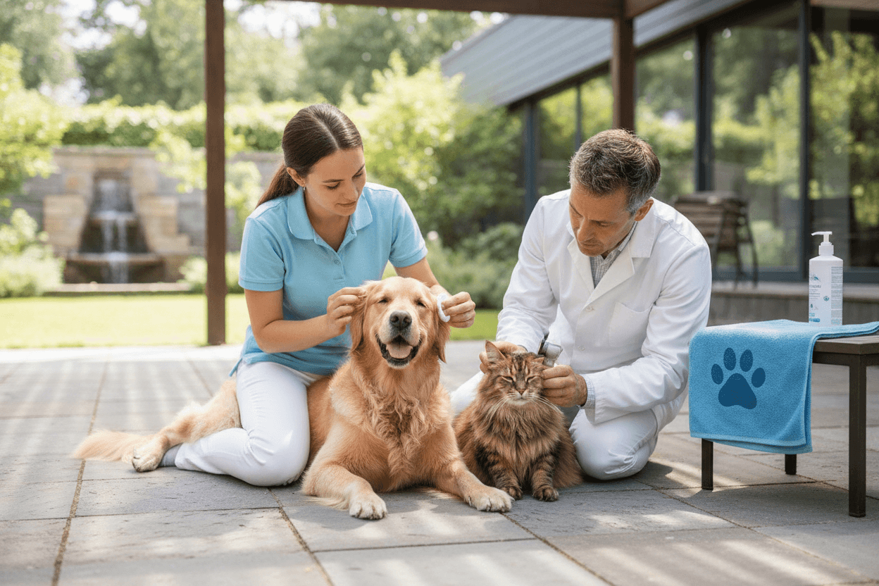 Cuidados del oído de perros y gatos en verano